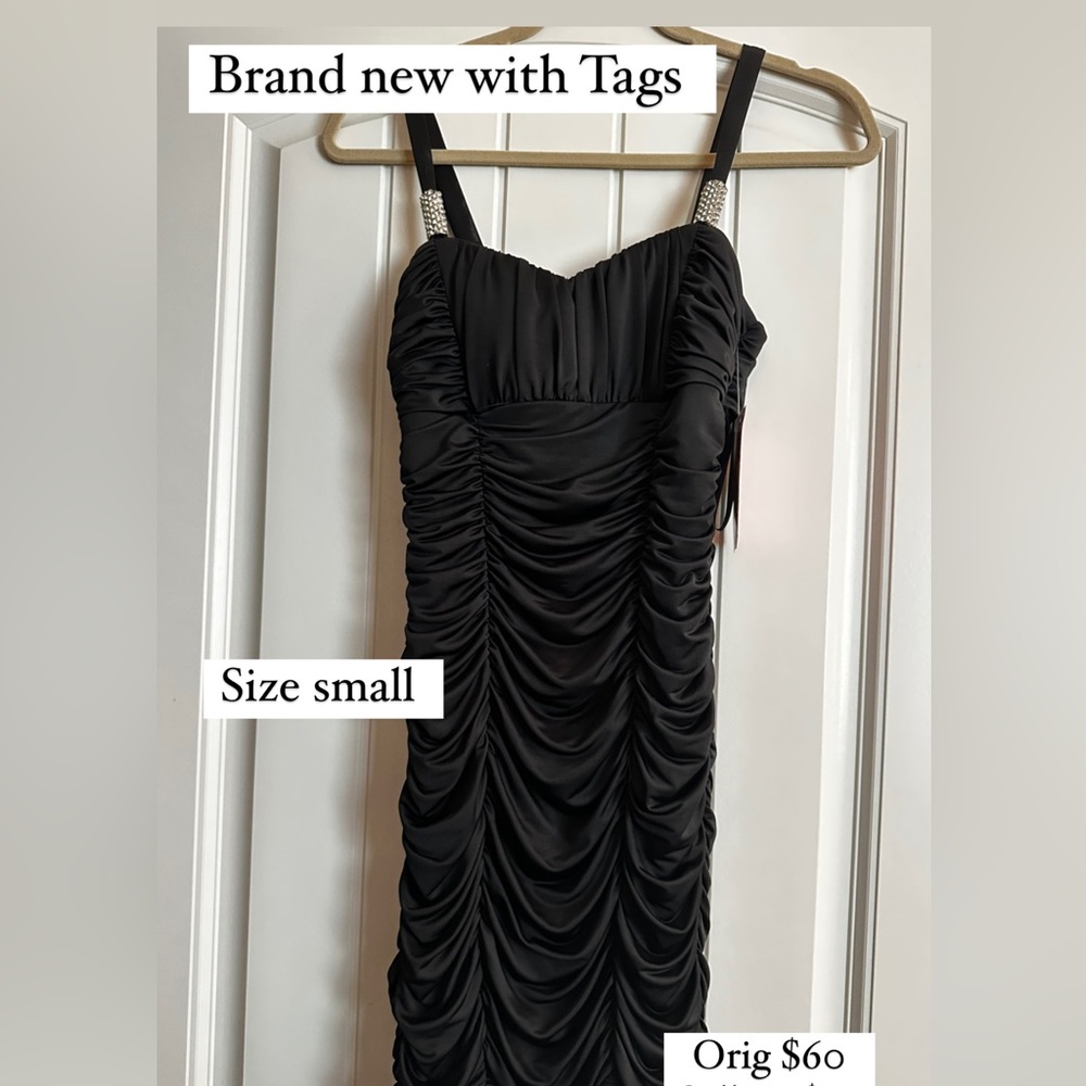 Black ruched dress